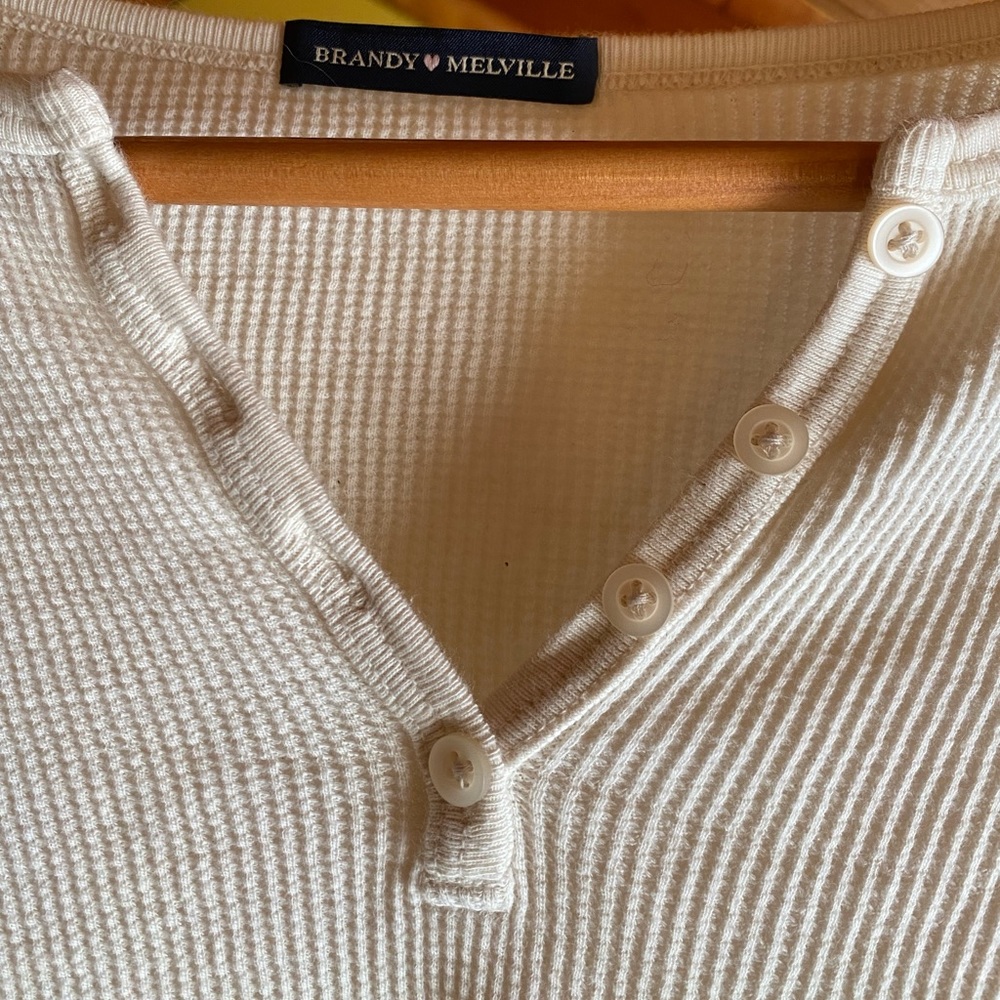 Brandy Melville cream long sleeve one size